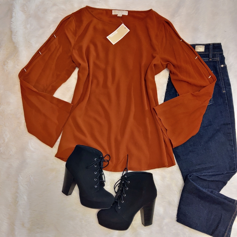 -SOLD- Michael Kors Maple Leaf Blouse